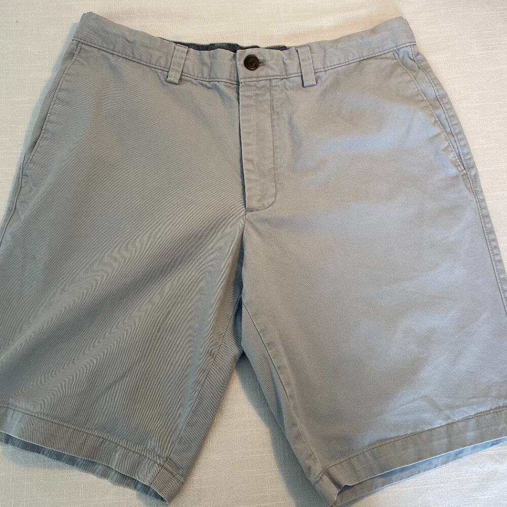 ☀️ Banana Republic Factory Men’s Flat-Front Khaki Shorts – Gray – Size 33W